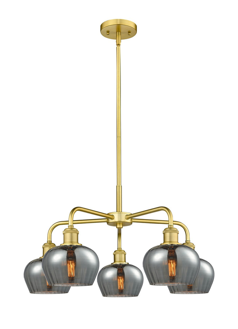 Innovations 516-5CR-SG-G93 Five Light Chandelier, Satin Gold