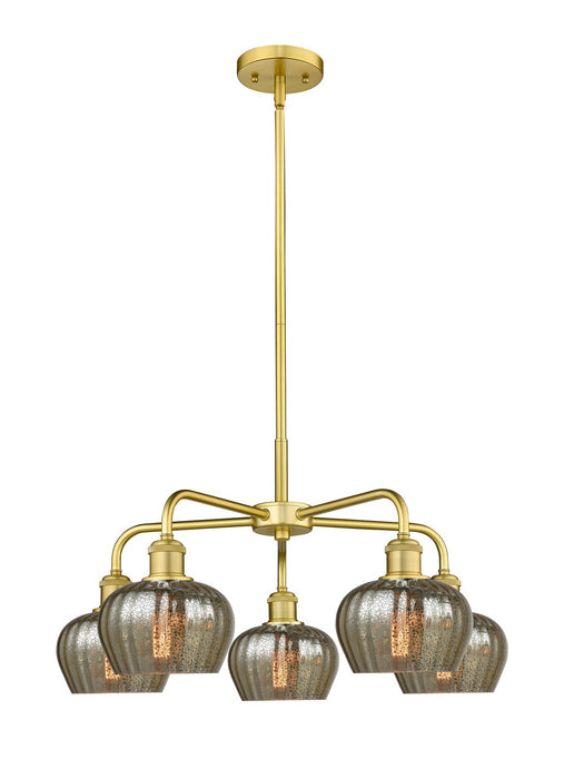 Innovations 516-5CR-SG-G96 Five Light Chandelier, Satin Gold