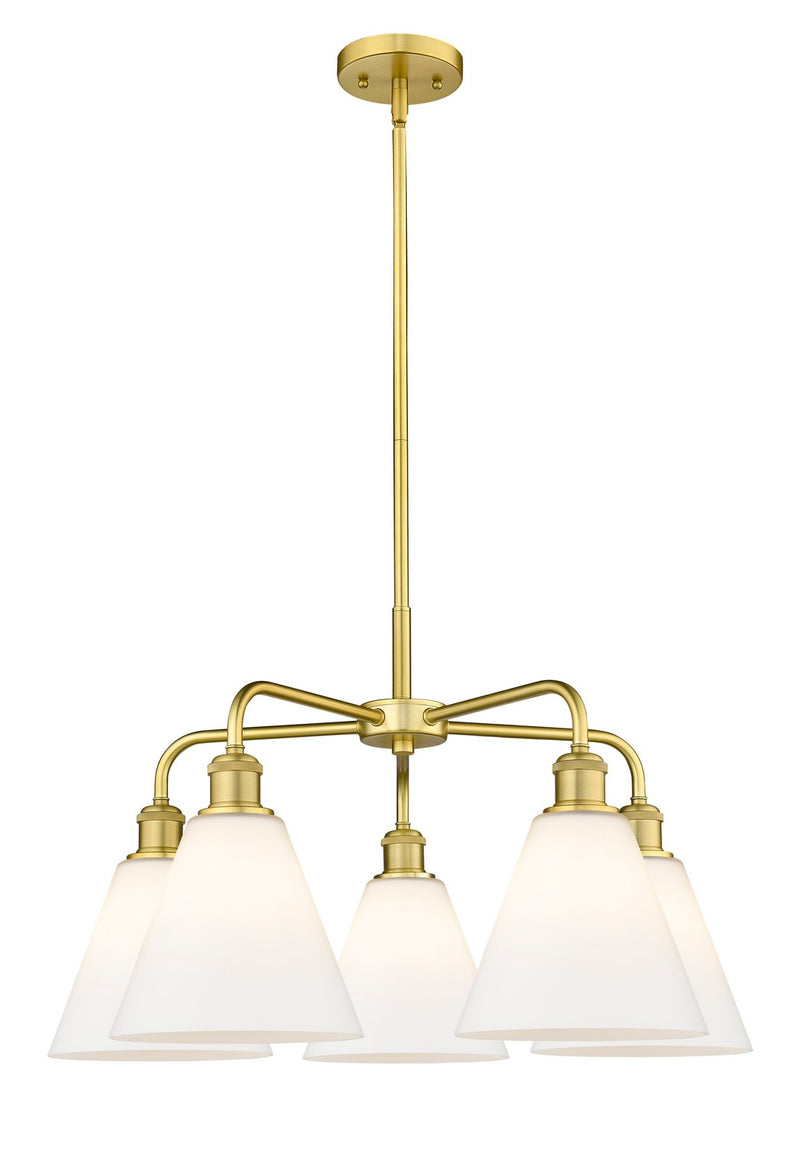 Innovations 516-5CR-SG-GBC-81 Five Light Chandelier, Satin Gold