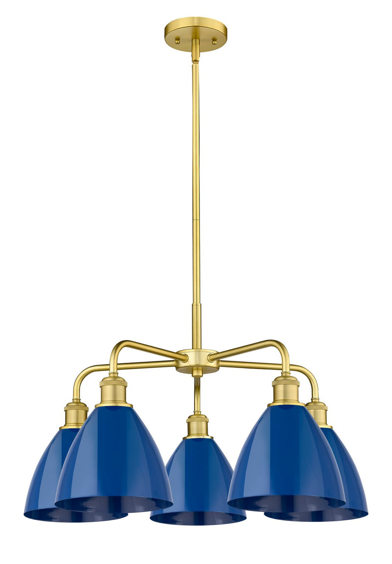 Innovations 516-5CR-SG-MBD-75-BL Five Light Chandelier, Satin Gold