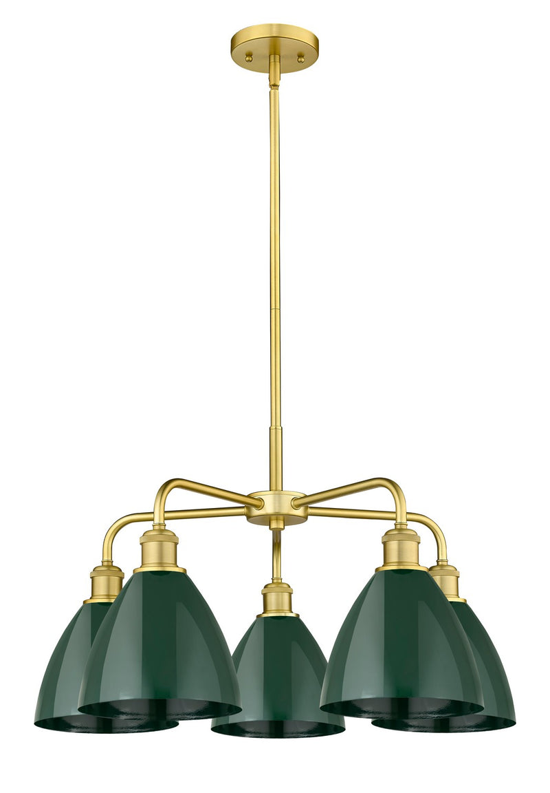 Innovations 516-5CR-SG-MBD-75-GR Five Light Chandelier, Satin Gold