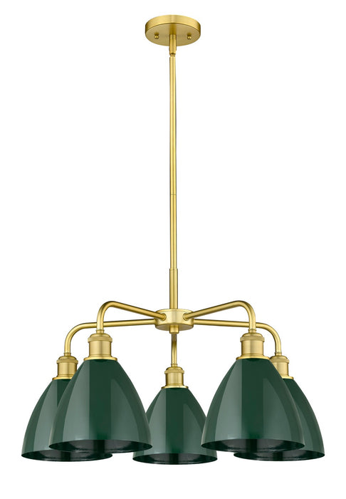 Innovations 516-5CR-SG-MBD-75-GR Five Light Chandelier, Satin Gold
