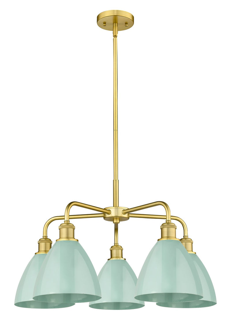 Innovations 516-5CR-SG-MBD-75-SF Five Light Chandelier, Satin Gold