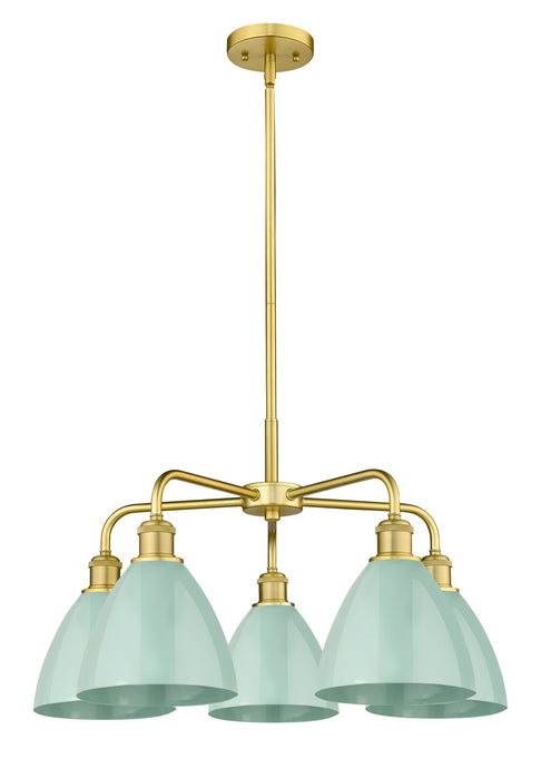 Innovations 516-5CR-SG-MBD-75-SF Five Light Chandelier, Satin Gold