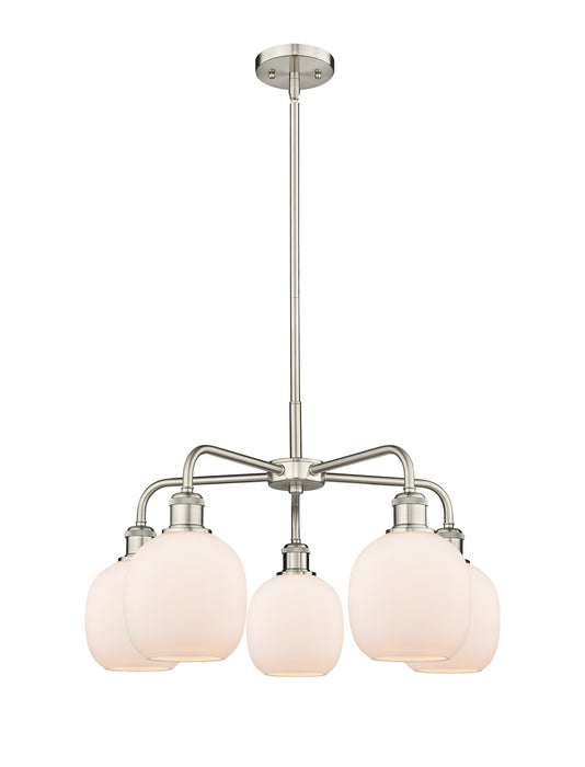 Innovations 516-5CR-SN-G101 Five Light Chandelier, Satin Nickel