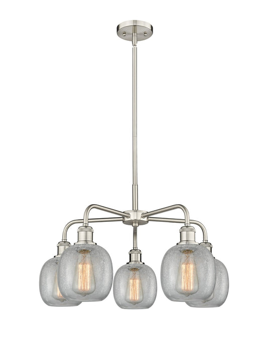 Innovations 516-5CR-SN-G105 Five Light Chandelier, Satin Nickel