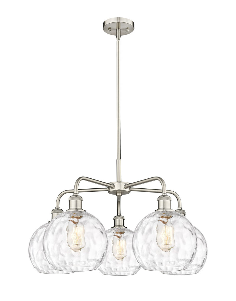 Innovations 516-5CR-SN-G1215-8 Five Light Chandelier, Satin Nickel