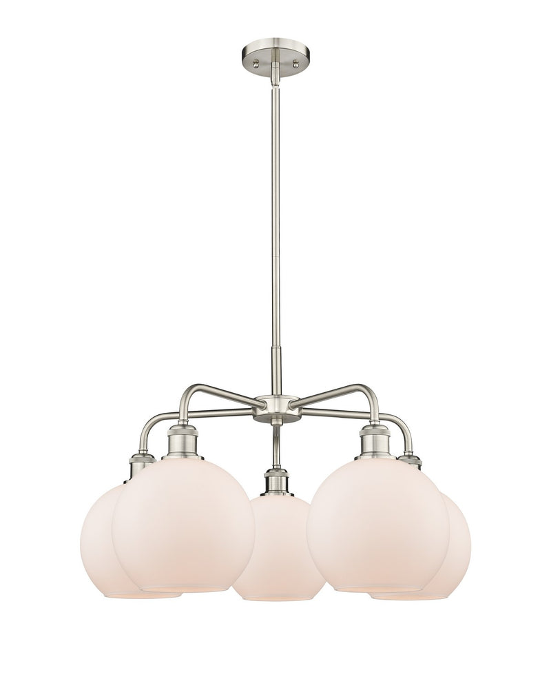 Innovations 516-5CR-SN-G121-8 Five Light Chandelier, Satin Nickel