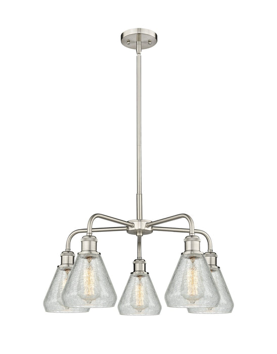 Innovations 516-5CR-SN-G275 Five Light Chandelier, Satin Nickel