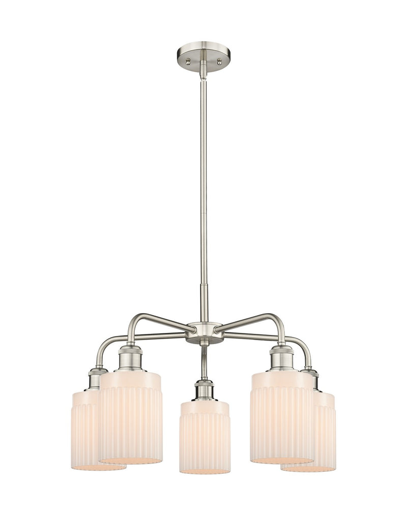 Innovations 516-5CR-SN-G341 Five Light Chandelier, Satin Nickel