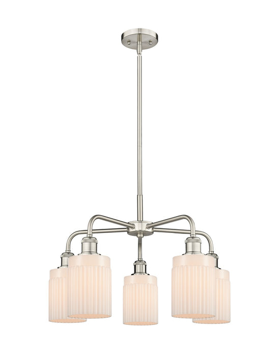 Innovations 516-5CR-SN-G341 Five Light Chandelier, Satin Nickel