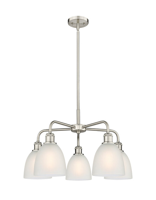 Innovations 516-5CR-SN-G381 Five Light Chandelier, Satin Nickel