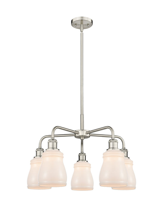 Innovations 516-5CR-SN-G391 Five Light Chandelier, Satin Nickel