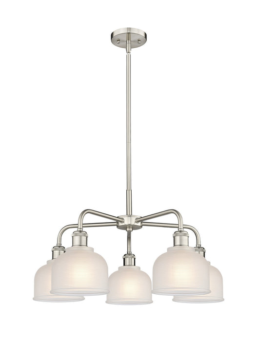 Innovations 516-5CR-SN-G411 Five Light Chandelier, Satin Nickel