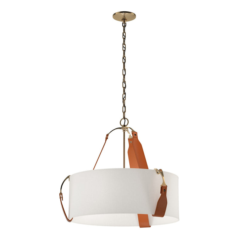 Hubbardton Forge 104070-SKT-27-LC-SE2208 Three Light Pendant, Antique Brass