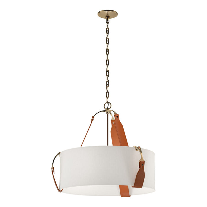 Hubbardton Forge 104070-SKT-27-LC-SE2208 Three Light Pendant, Antique Brass