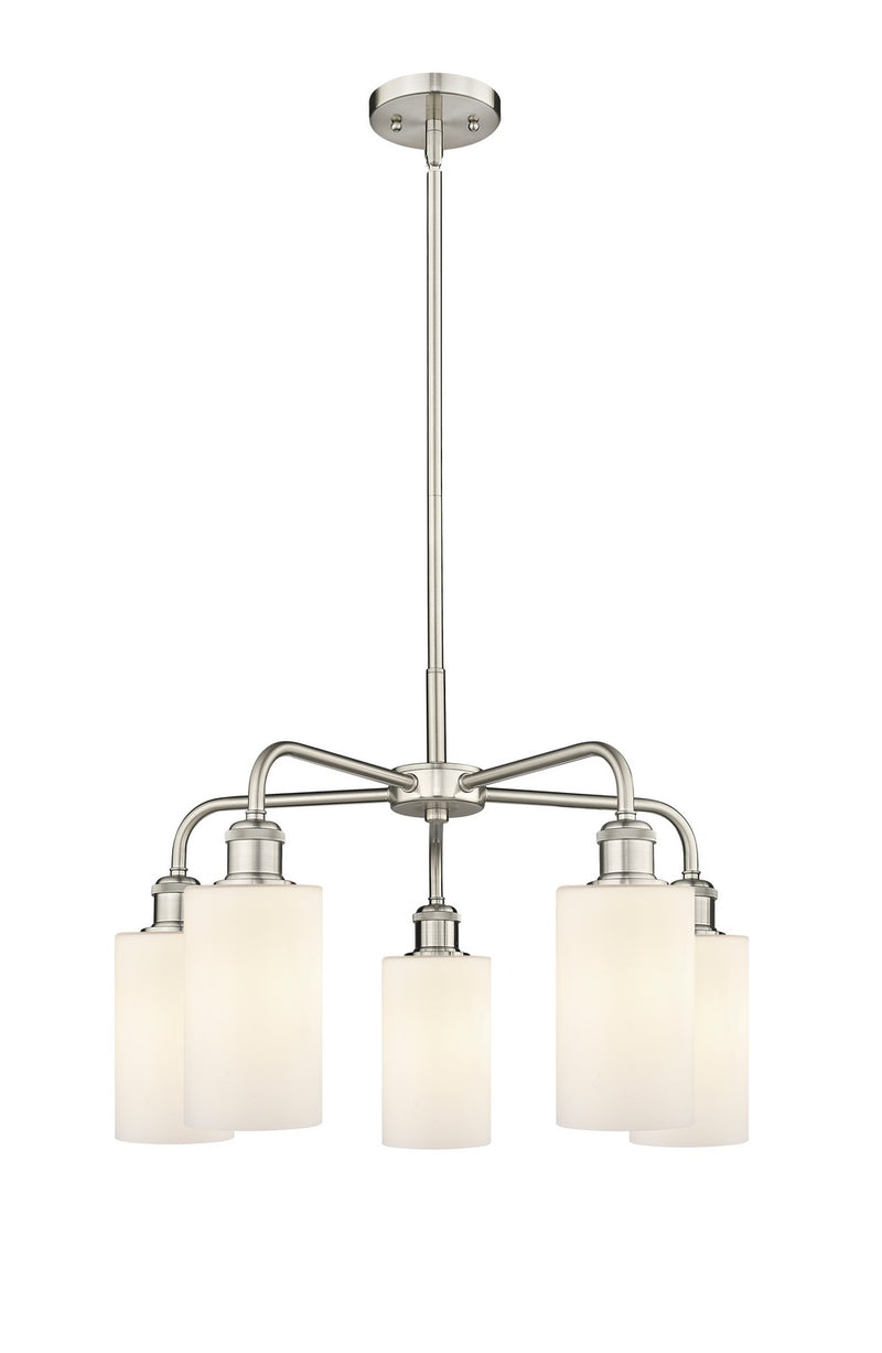 Innovations 516-5CR-SN-G801 Five Light Chandelier, Satin Nickel