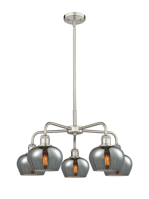 Innovations 516-5CR-SN-G93 Five Light Chandelier, Satin Nickel