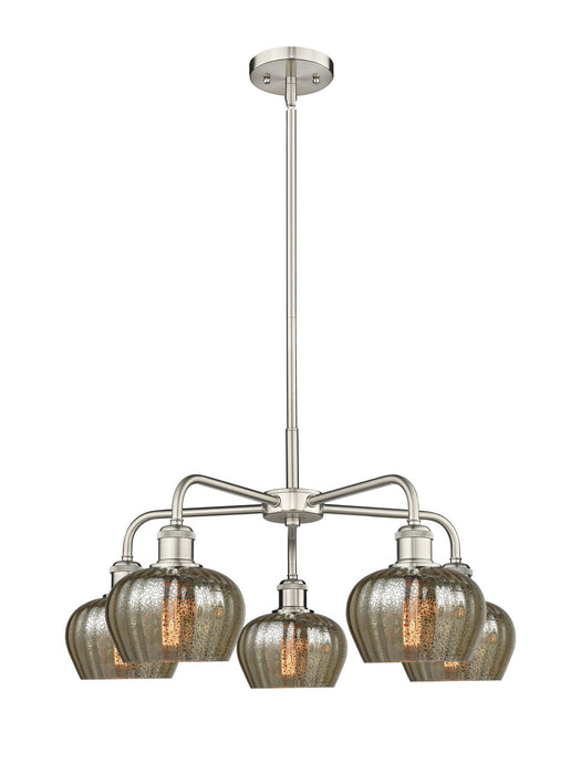 Innovations 516-5CR-SN-G96 Five Light Chandelier, Satin Nickel