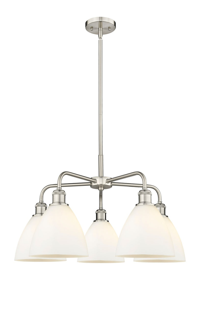 Innovations 516-5CR-SN-GBD-751 Five Light Chandelier, Satin Nickel
