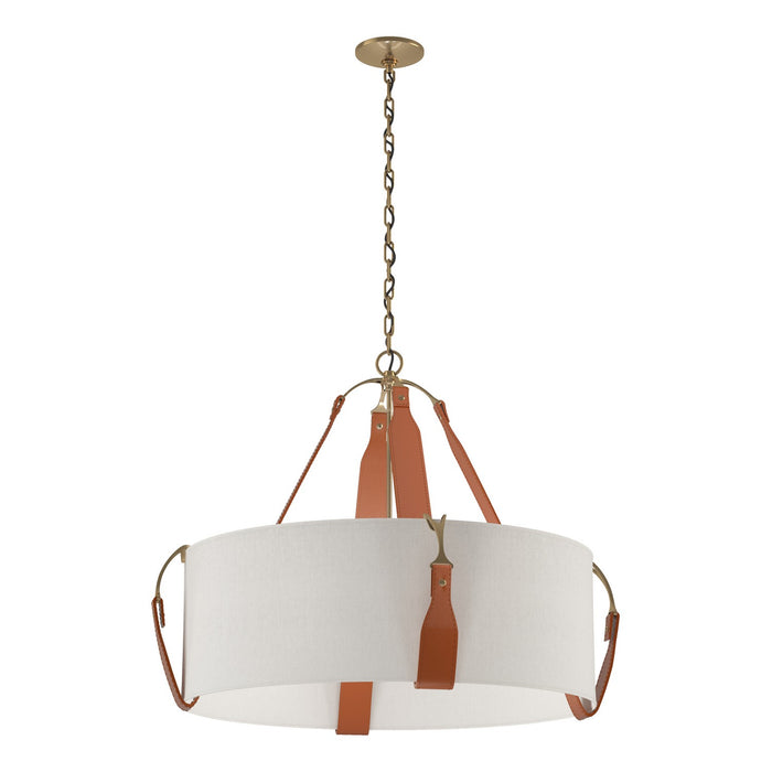 Hubbardton Forge 104072-SKT-27-LC-SE2812 Four Light Pendant, Antique Brass