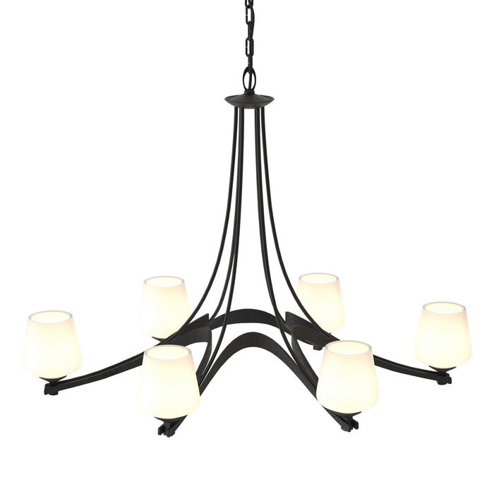 Hubbardton Forge 104106-SKT-10-GG0236 Six Light Chandelier, Black