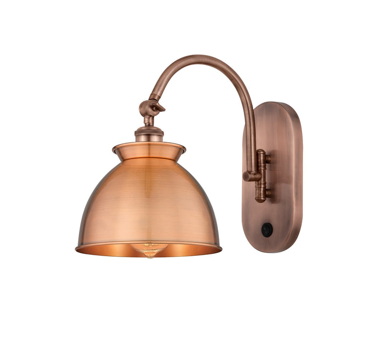 Innovations 518-1W-AC-M14-AC One Light Wall Sconce, Antique Copper