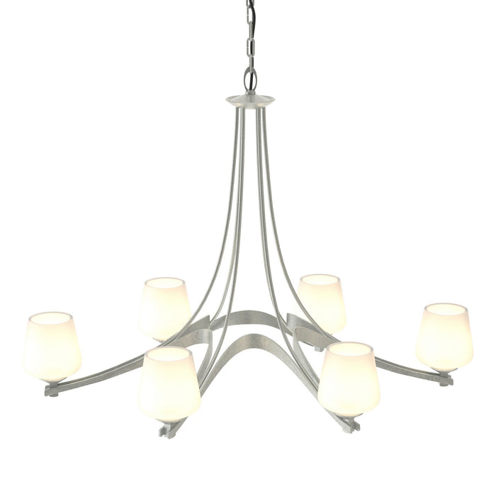 Hubbardton Forge 104106-SKT-82-GG0236 Six Light Chandelier, Vintage Platinum