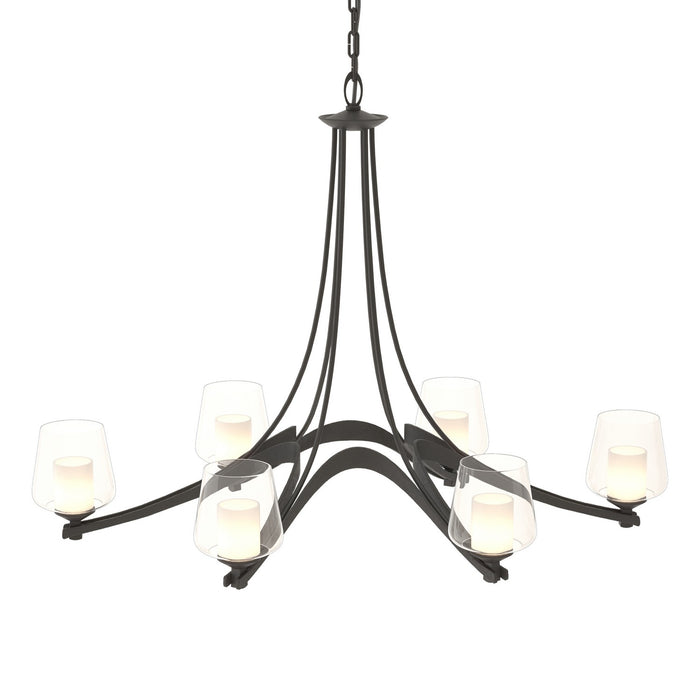 Hubbardton Forge 104116-SKT-10-ZU0291 Six Light Chandelier, Black