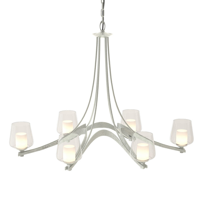 Hubbardton Forge 104116-SKT-82-ZU0291 Six Light Chandelier, Vintage Platinum