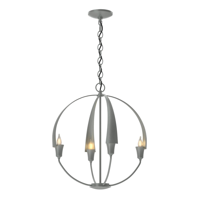 Hubbardton Forge 104201-SKT-82 Four Light Chandelier, Vintage Platinum