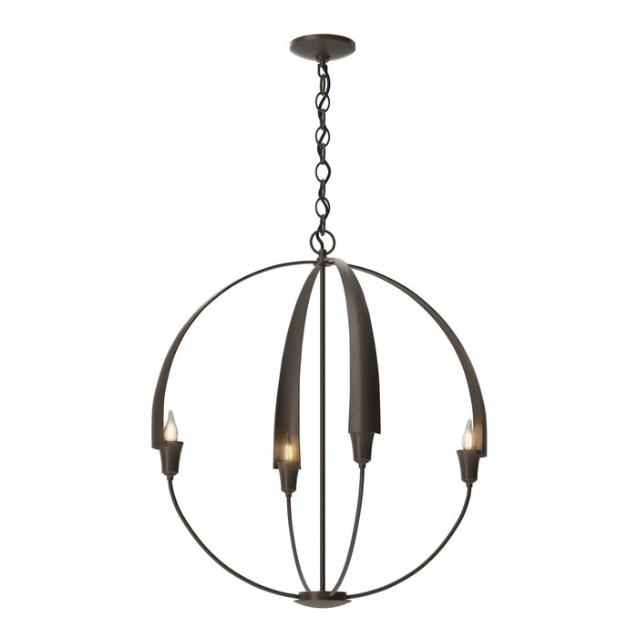 Hubbardton Forge 104203-SKT-05 Four Light Chandelier, Bronze