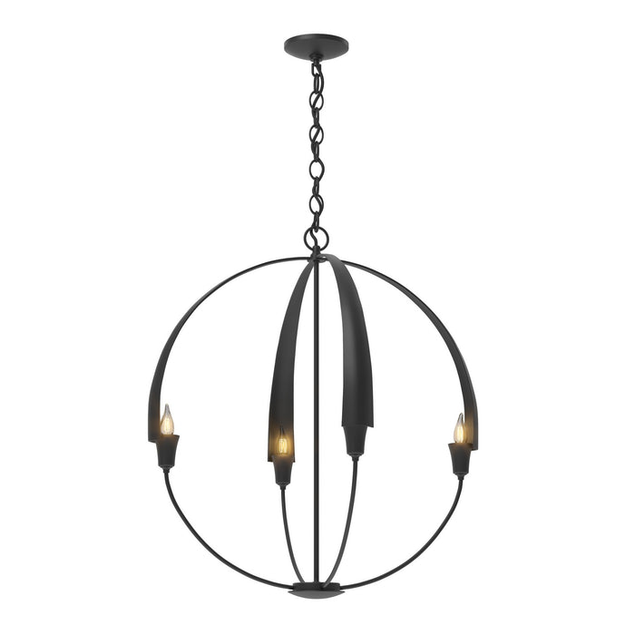 Hubbardton Forge 104203-SKT-10 Four Light Chandelier, Black