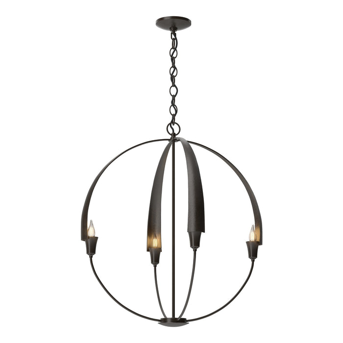 Hubbardton Forge 104203-SKT-14 Four Light Chandelier, Oil Rubbed Bronze