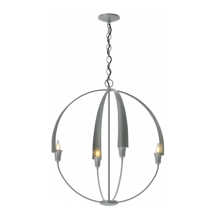 Hubbardton Forge 104203-SKT-82 Four Light Chandelier, Vintage Platinum