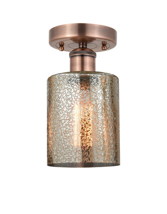 Innovations 616-1F-AC-G116 One Light Semi-Flush Mount, Antique Copper