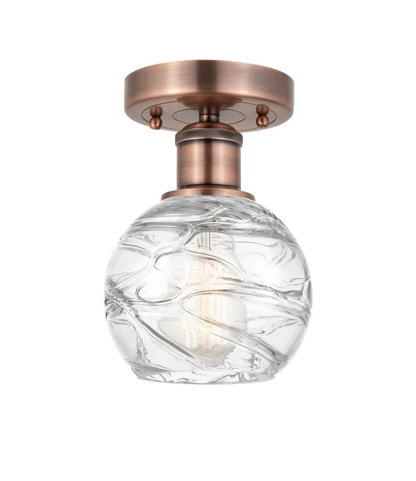 Innovations 616-1F-AC-G1213-6 One Light Semi-Flush Mount, Antique Copper