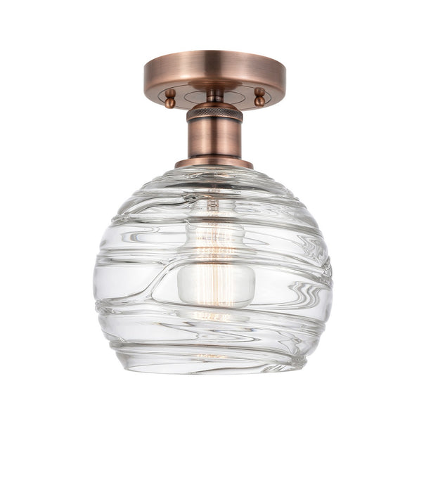 Innovations 616-1F-AC-G1213-8 One Light Semi-Flush Mount, Antique Copper