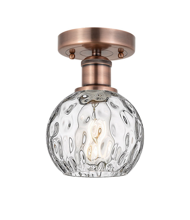 Innovations 616-1F-AC-G1215-6 One Light Semi-Flush Mount, Antique Copper