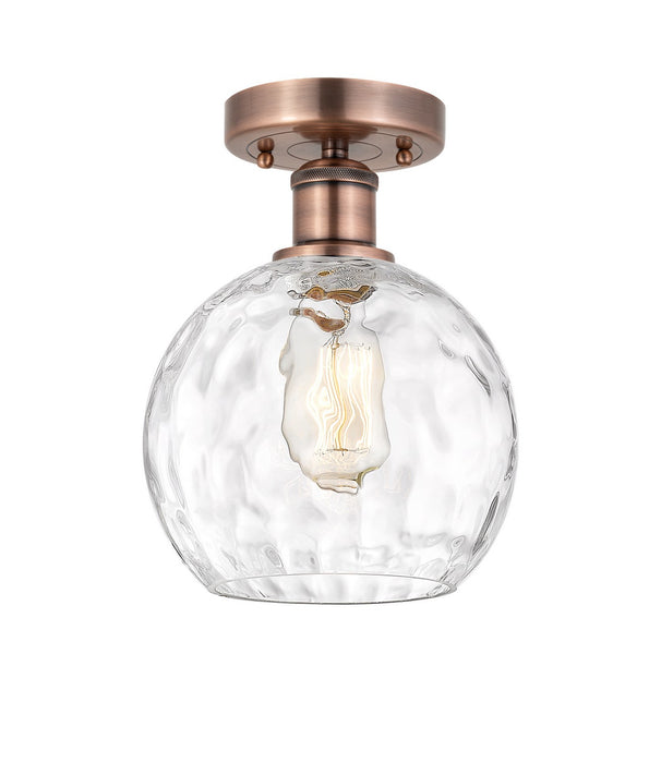 Innovations 616-1F-AC-G1215-8 One Light Semi-Flush Mount, Antique Copper