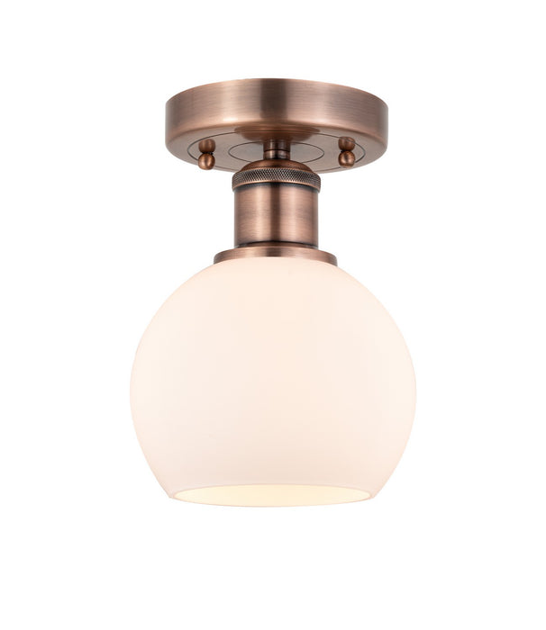 Innovations 616-1F-AC-G121-6 One Light Semi-Flush Mount, Antique Copper