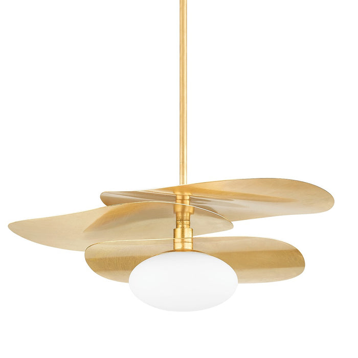 Mitzi H801701-VGL One Light Pendant, Vintage Gold Leaf
