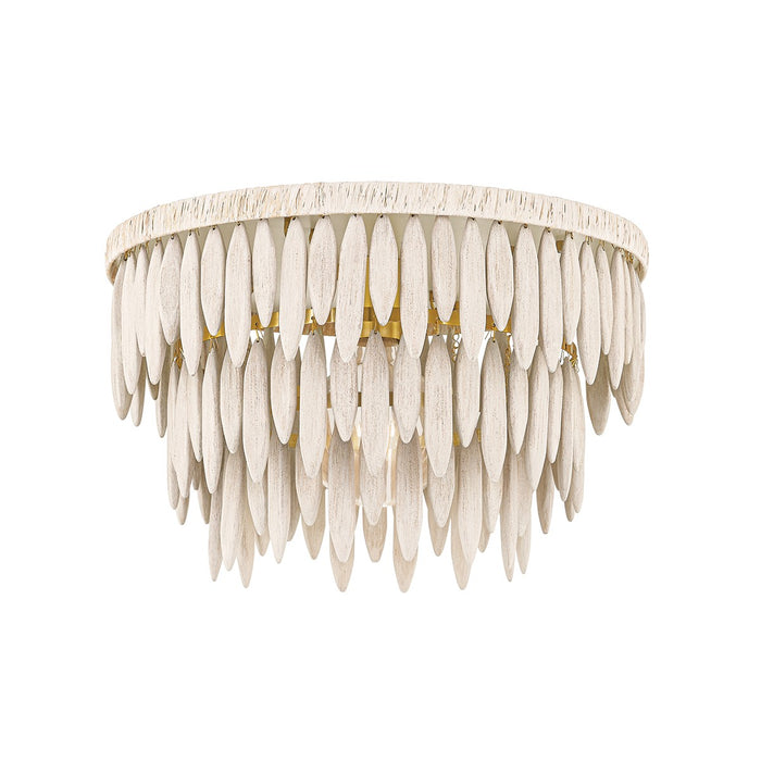 Mitzi H805501-AGB/TCR One Light Semi Flush Mount, Aged Brass/Textured Cream