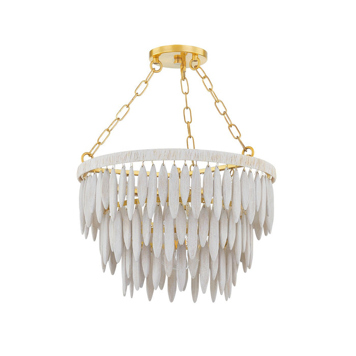 Mitzi H805701-AGB One Light Pendant, Aged Brass/Textured Cream