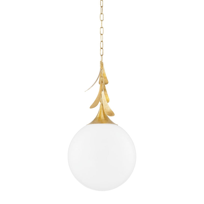 Mitzi H812701L-VGL One Light Pendant, Vintage Gold Leaf