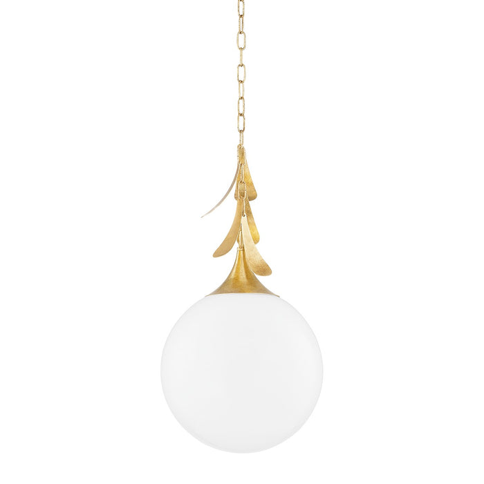 Mitzi H812701L-VGL One Light Pendant, Vintage Gold Leaf