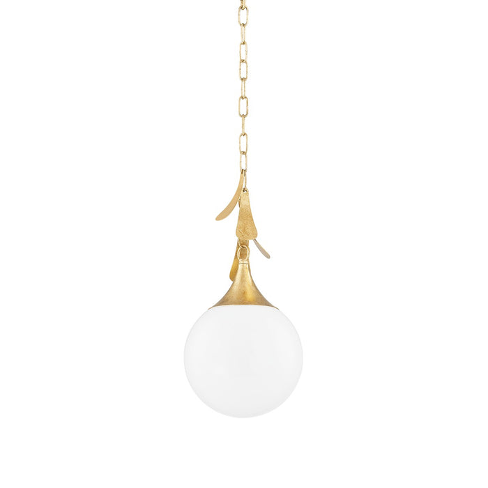 Mitzi H812701S-VGL One Light Pendant, Vintage Gold Leaf