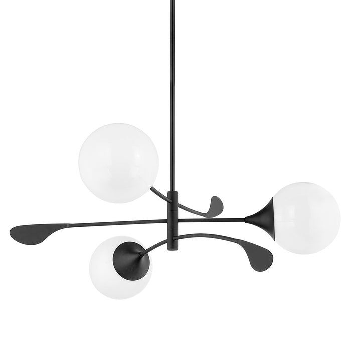Mitzi H812803-TBK Three Light Chandelier, Textured Black