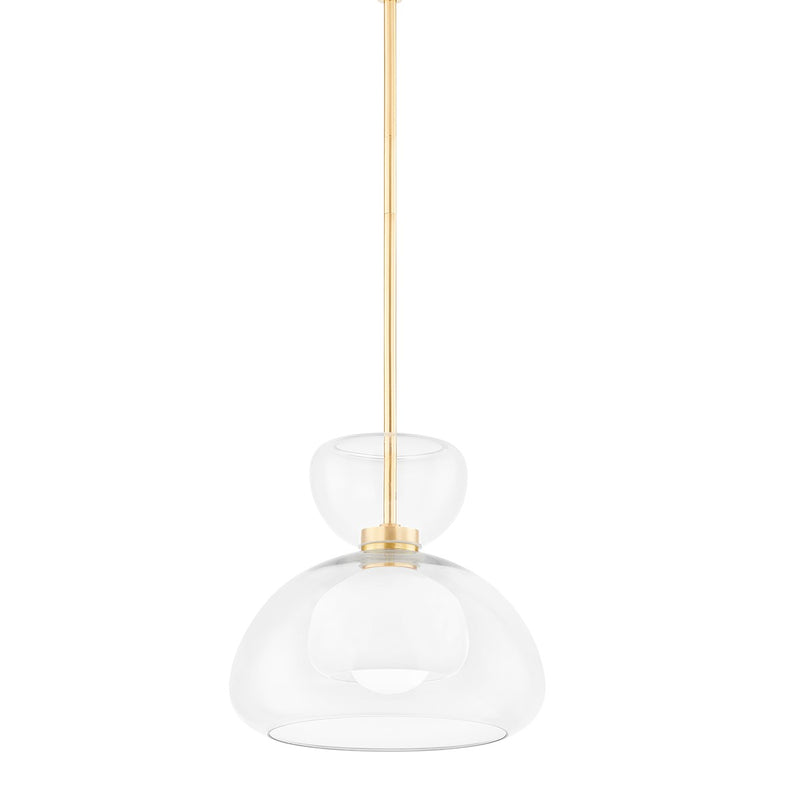 Mitzi H813701-AGB One Light Pendant, Aged Brass