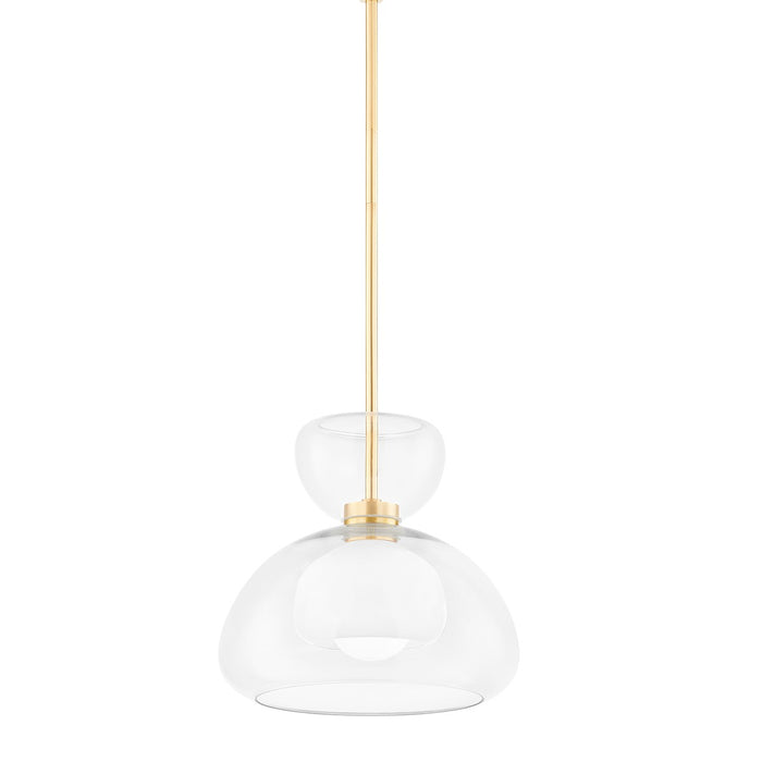 Mitzi H813701-AGB One Light Pendant, Aged Brass